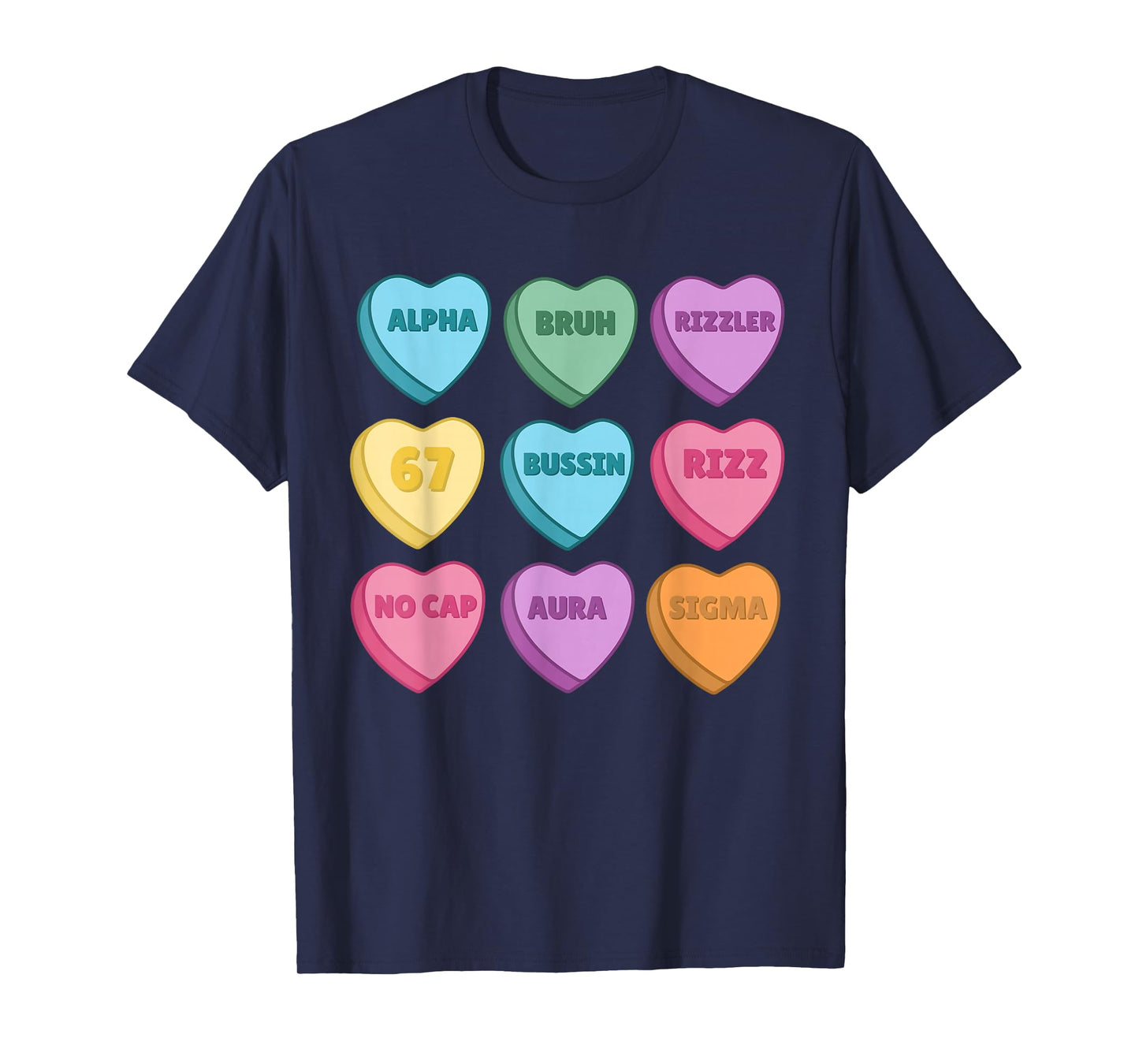 Kids Valentine's - Funny 67 Valentine's Rizz, No Cap T-Shirt