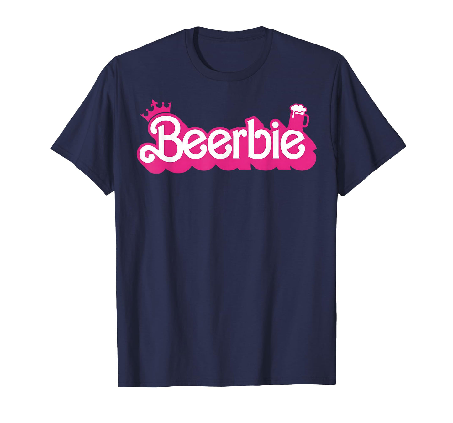 Beerbie Drinking Brewmaster Beer Day Pink Logo Girl Love Hop T-Shirt