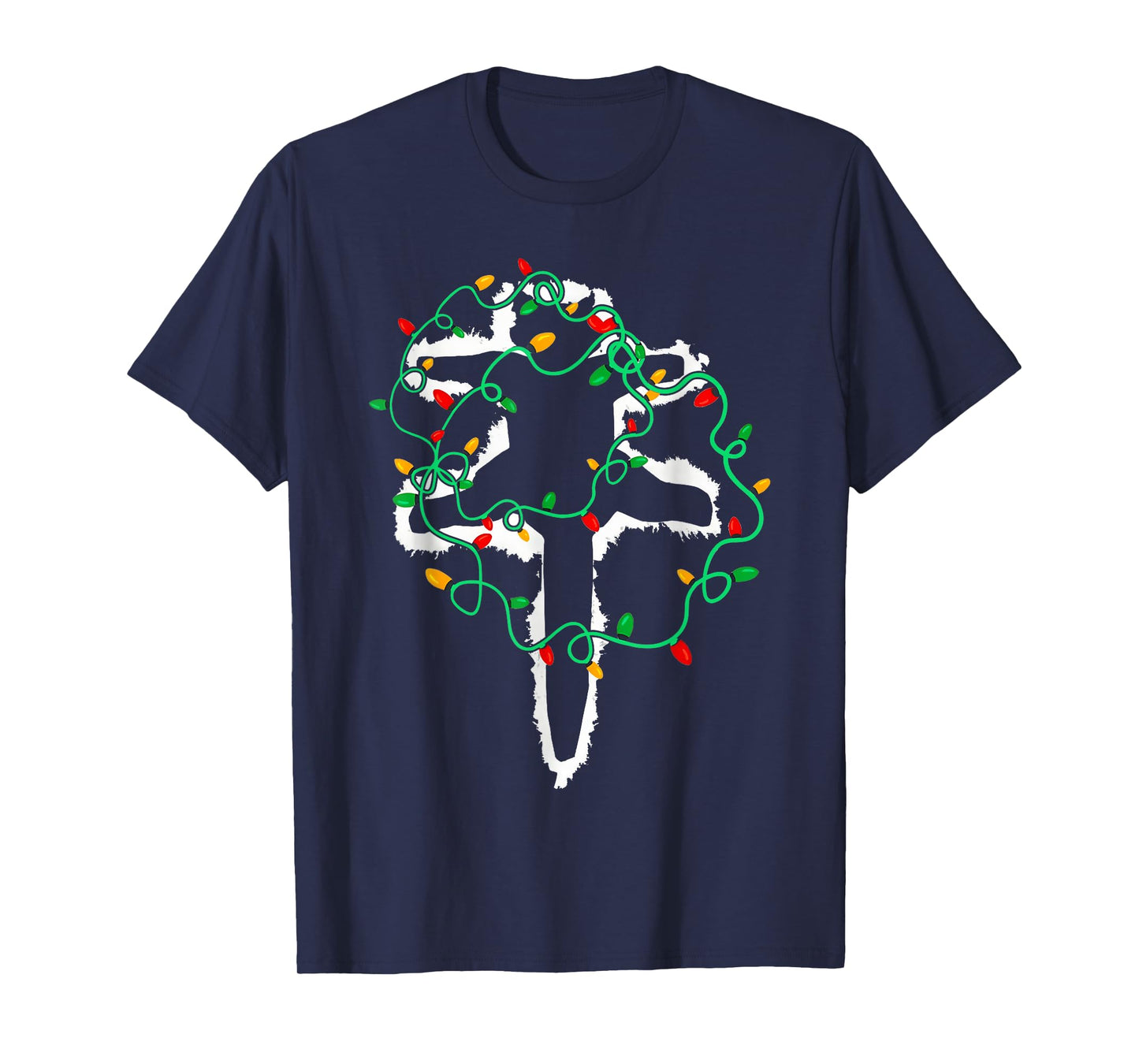 Cat Wrapped in Christmas Lights Meowy Cats Women Men Kids T-Shirt