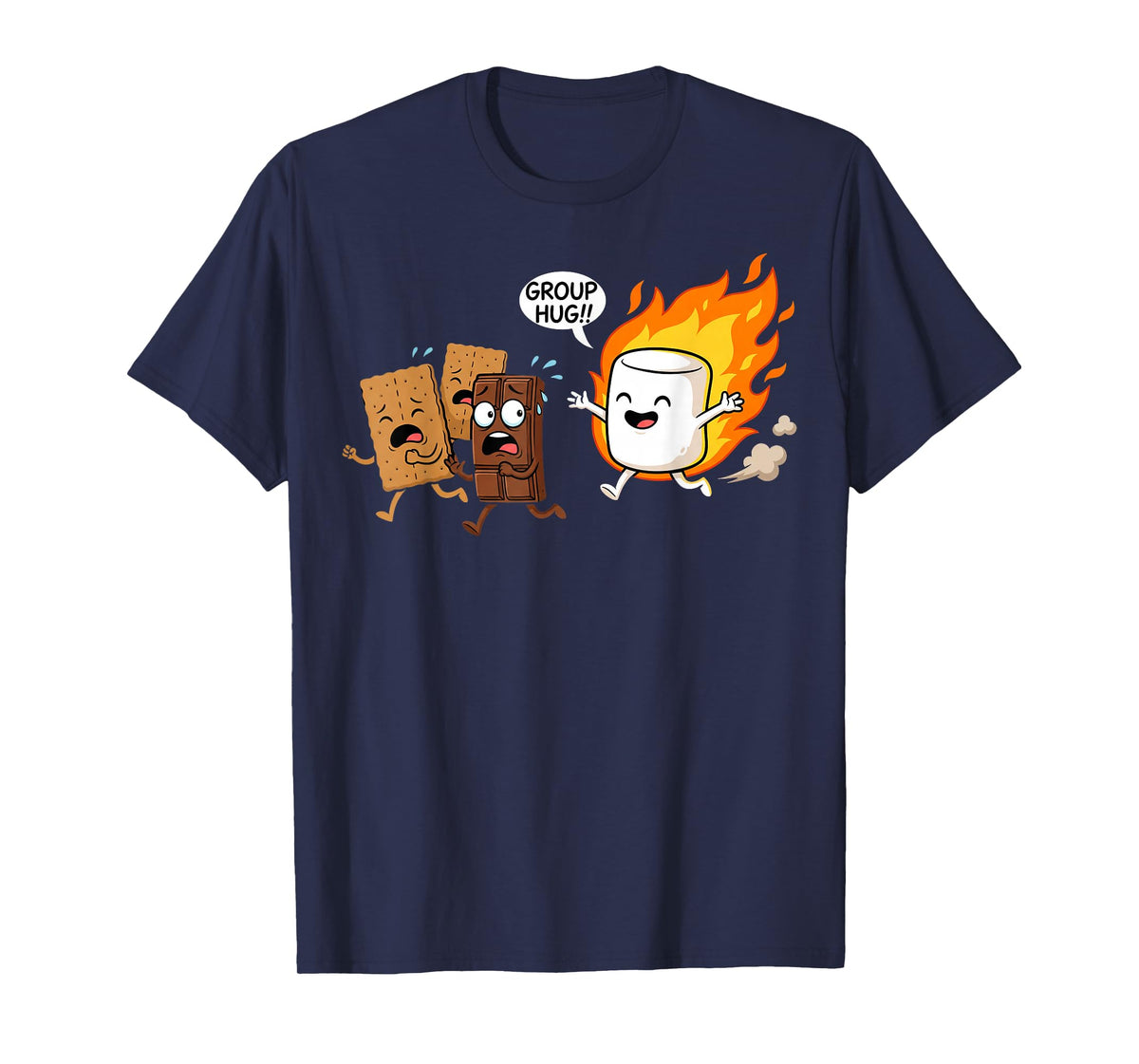 Group Hug Marshmallow Campfire Smores Funny Camping T-Shirt