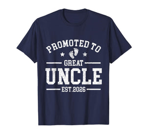 Promoted to Great Uncle Est 2026 New Great Aunt Fathers Day T-Shirt