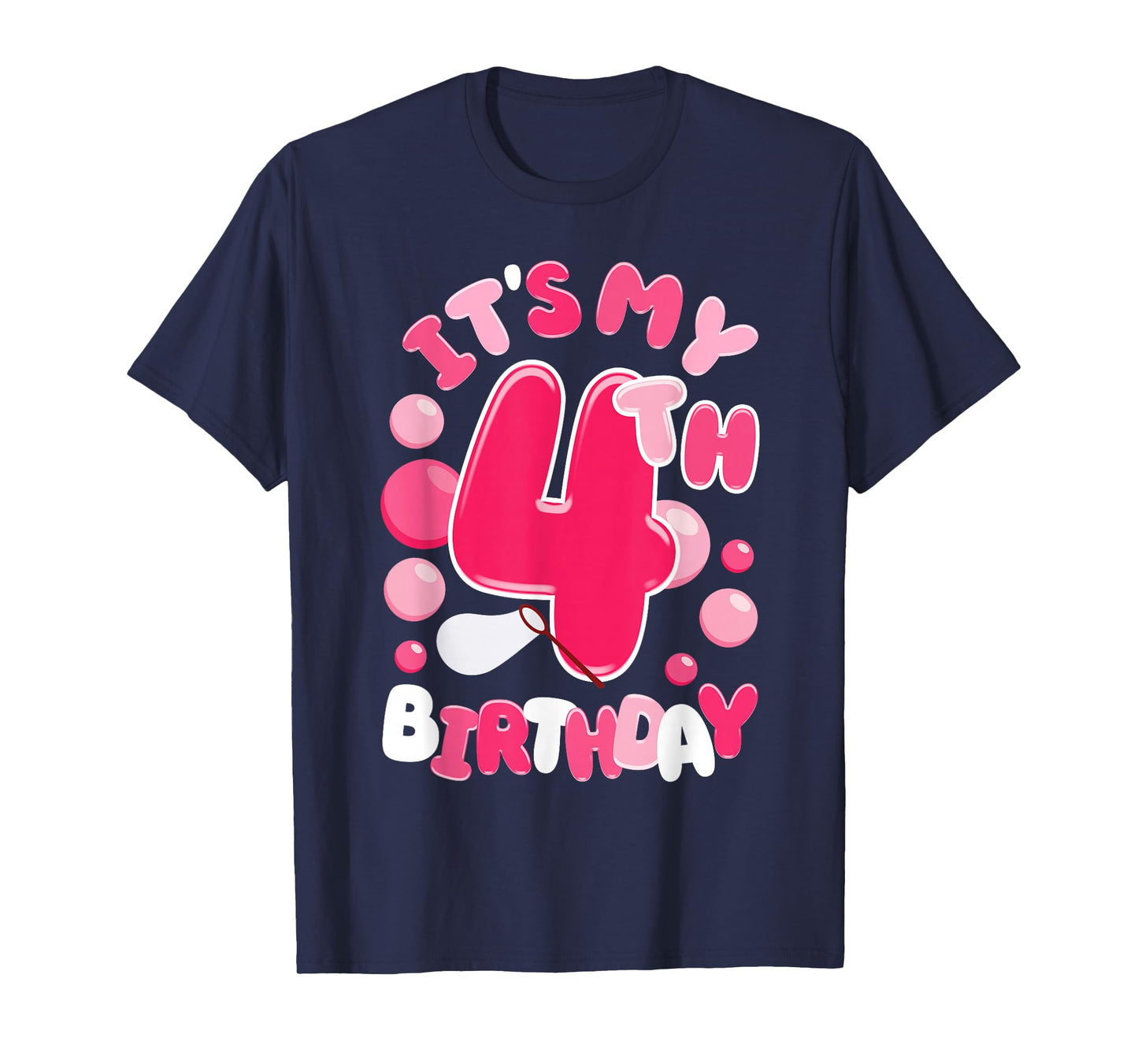 It's My 4th Birthday Bubble Bday 4 Year Old Girl T-Shirt