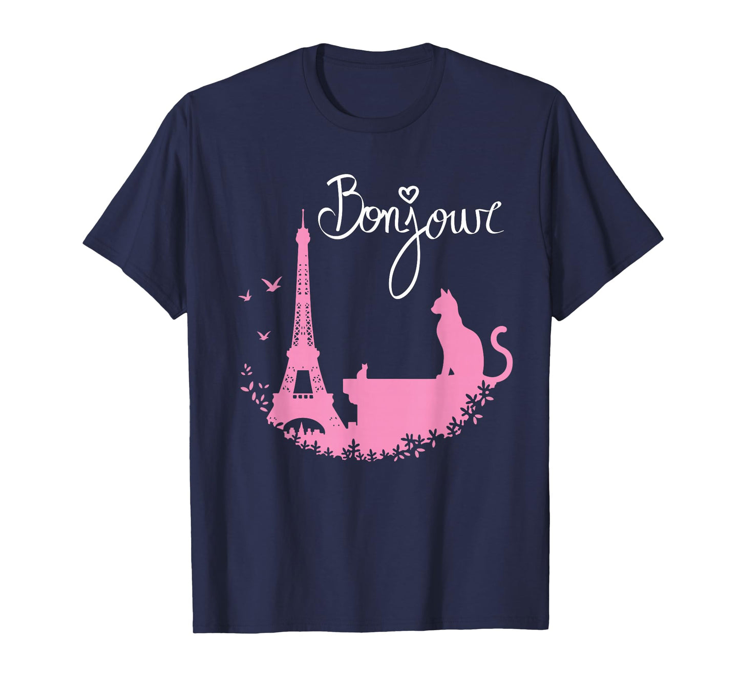 Paris Cat Eiffel Tower Cute French Design T-Shirt