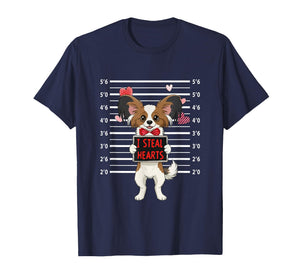 I Steal Cute Hearts Valentine's Day Papillon Lover Owner T-Shirt
