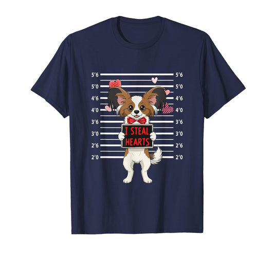 I Steal Cute Hearts Valentine's Day Papillon Lover Owner T-Shirt