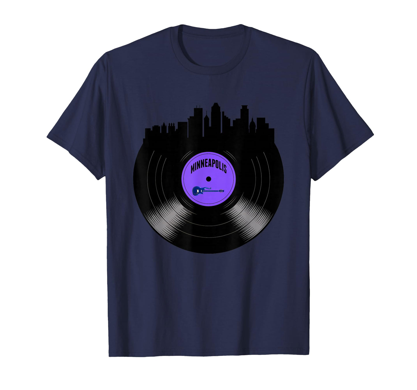 Minneapolis Skyline Retro Music Collector Men's Women's T-Shirt