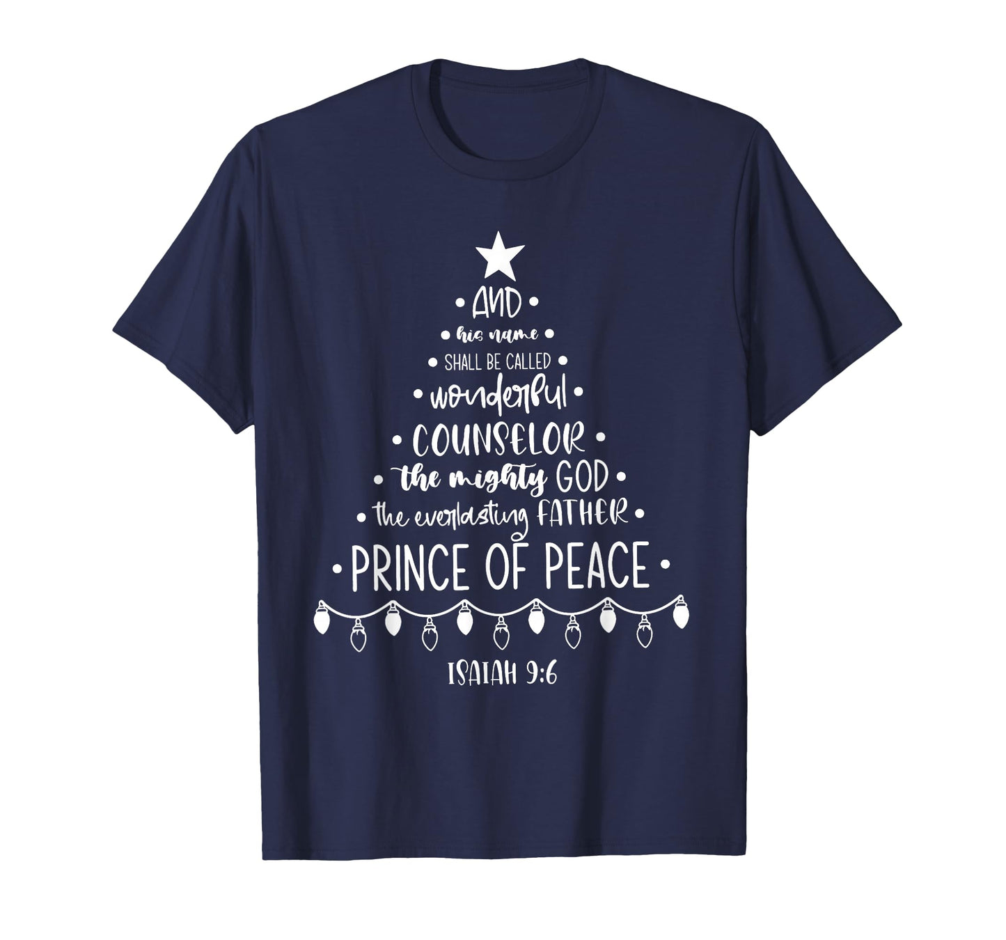 Jesus Christian Xmas Tree Lights Holiday Merry Christmas T-Shirt