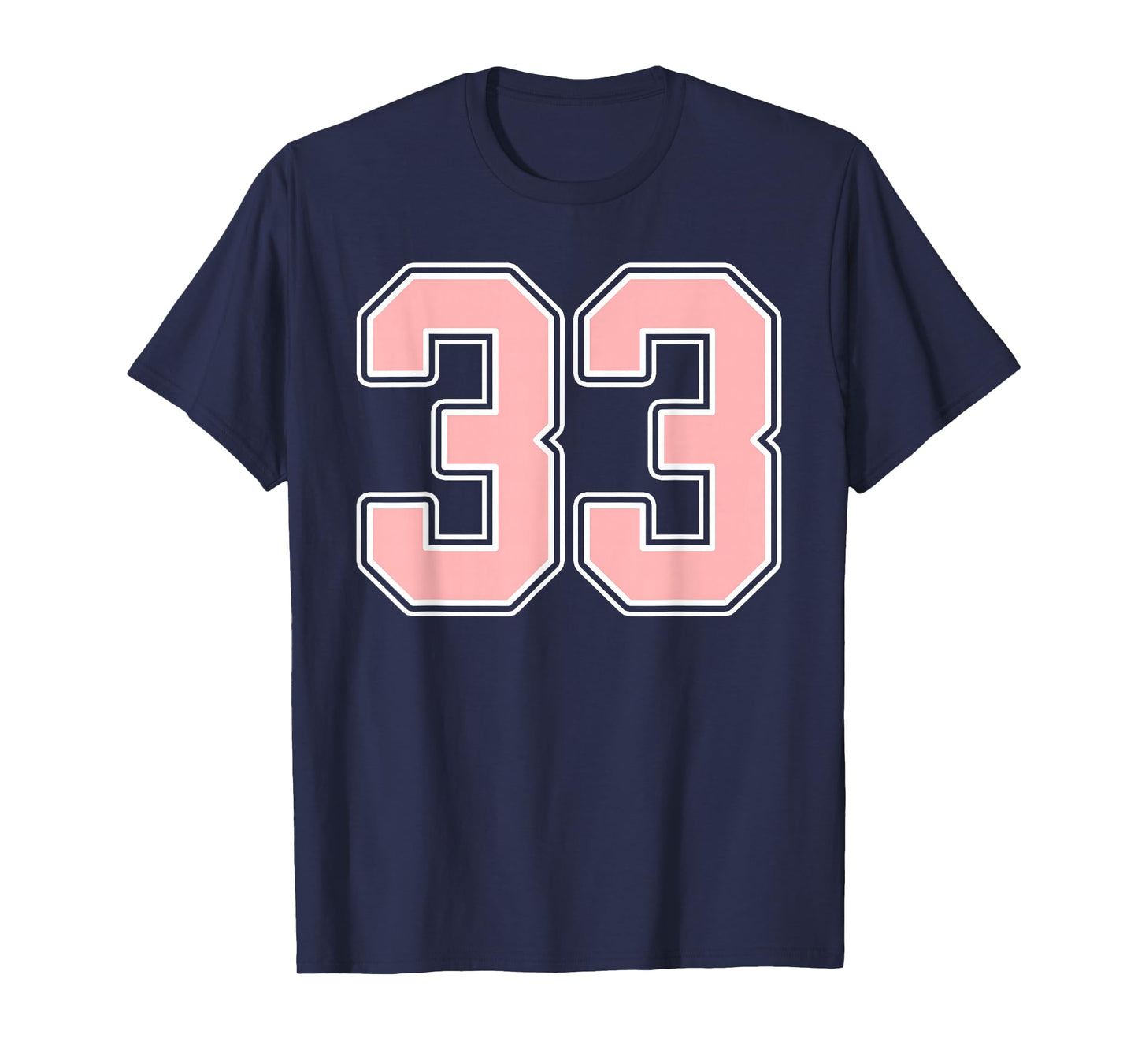 Cute Pink and White Number 33 Jersey Player Uniform #33 Fan T-Shirt
