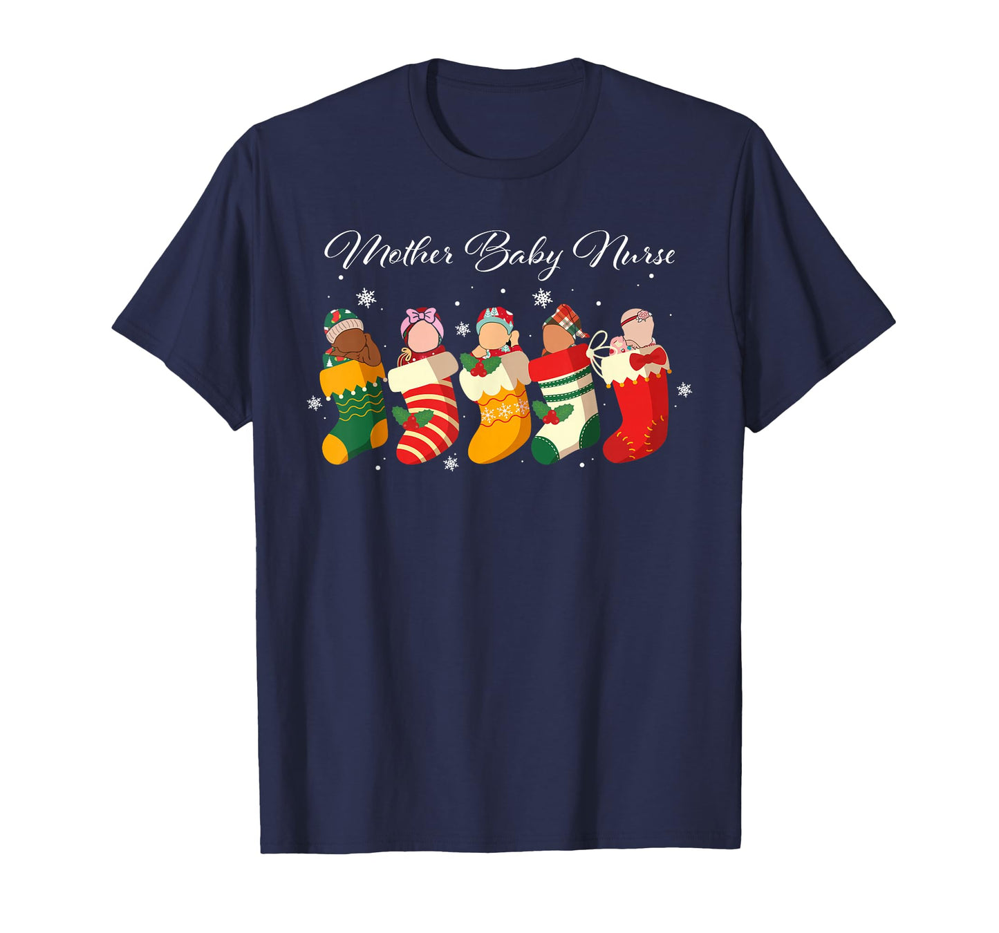 Mother Baby Nurse Christmas Cute Babies T-Shirt
