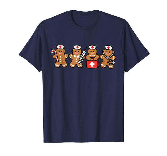 Christmas Gingerbread Nurse RN LPN ER Nursing Xmas Holiday T-Shirt