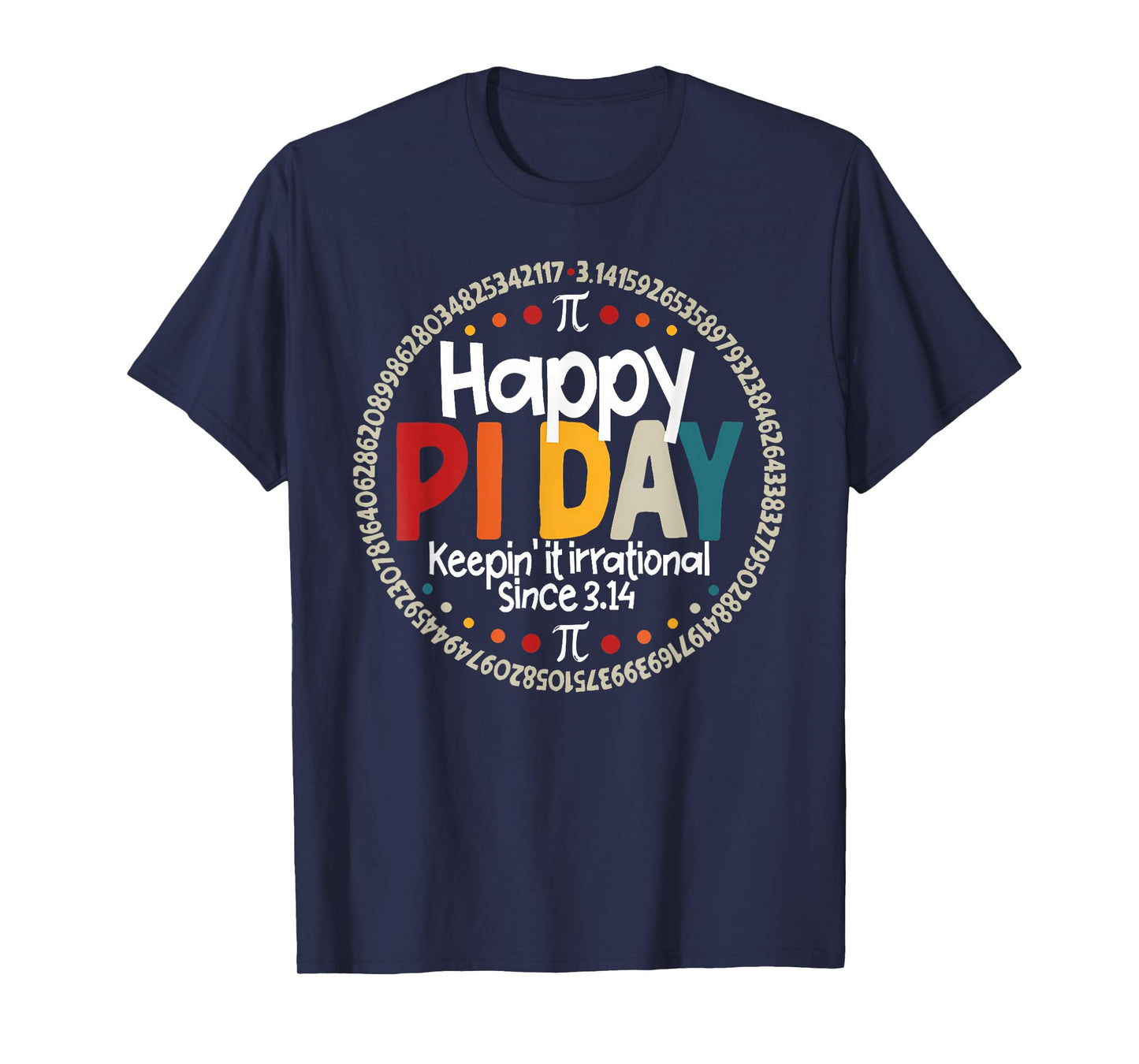 Pi Day Shirt for Teacher Vintage 3.14 Pi Digits Happy Pi Day T-Shirt