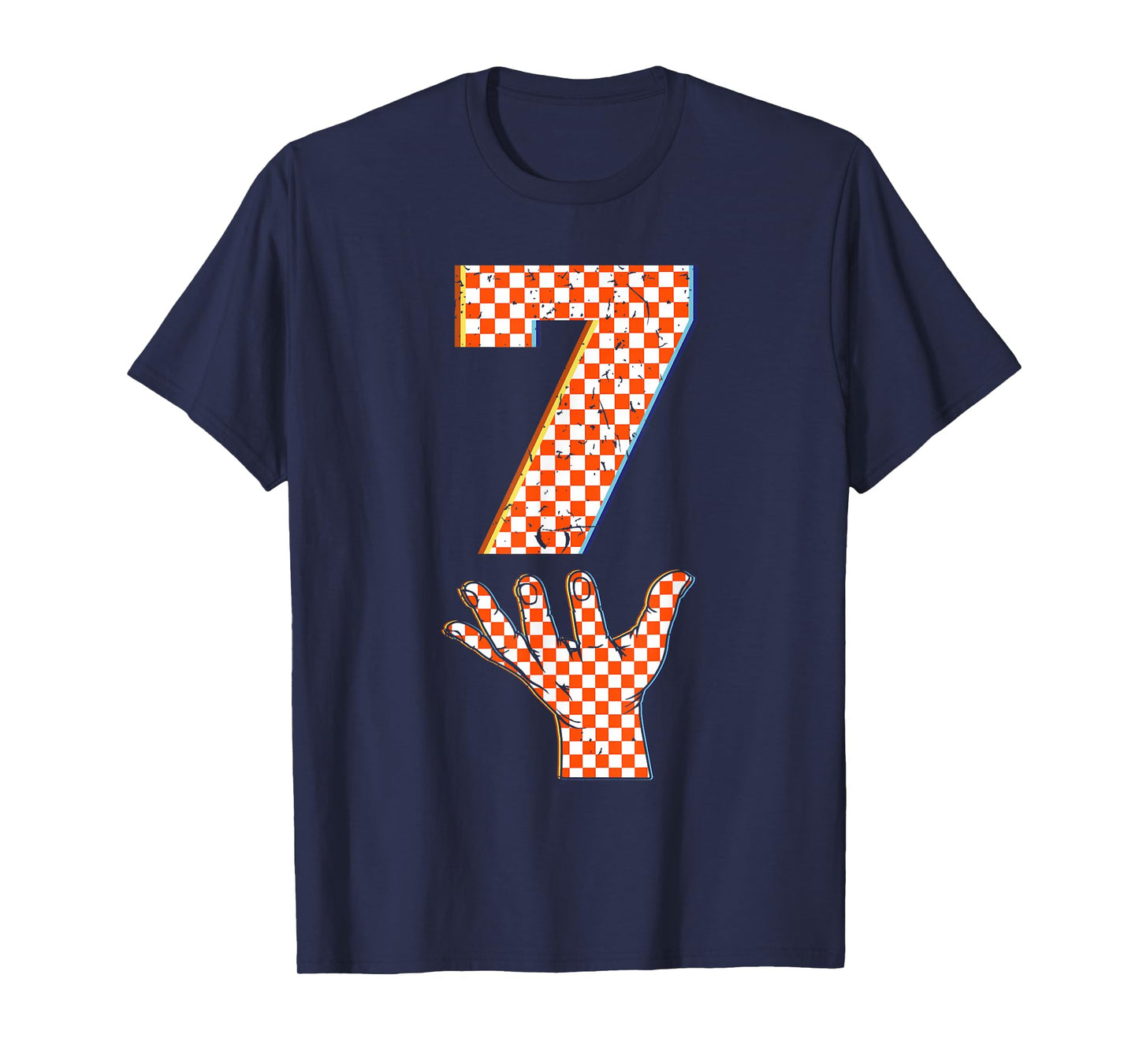 Number 7 Matching 67 Meme Checkered Halloween Costume Kids T-Shirt
