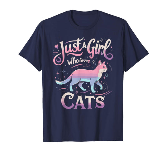 Just a Girl Who Loves Cats Men Women T-Shirt T-Shirt