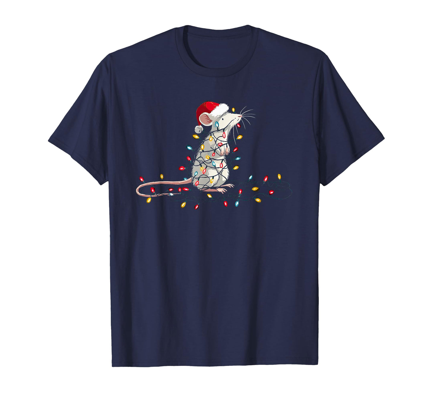 Funny Mouse Christmas Graphics Animal Lights Lover T-Shirt