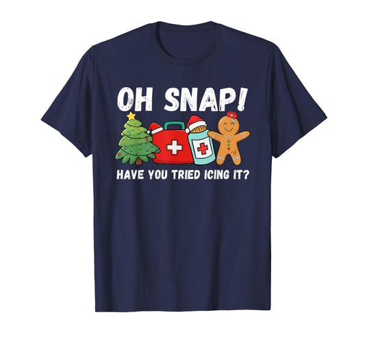 Funny Have You Tried Icing It Gingerbread Nurse Christmas T-Shirt