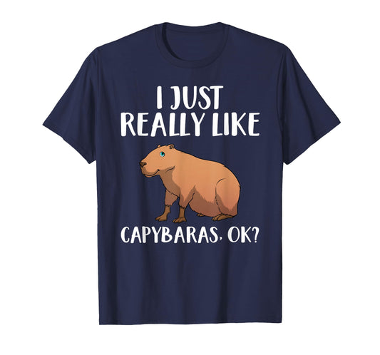 Cute Capybara Art for Men Women Kids Animal Rodent Capybara T-Shirt
