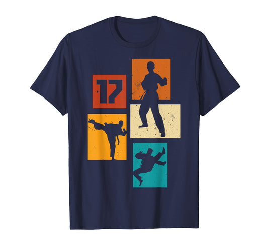 17th Birthday Karate Taekwondo 17 Years Old Boy Martial Arts T-Shirt