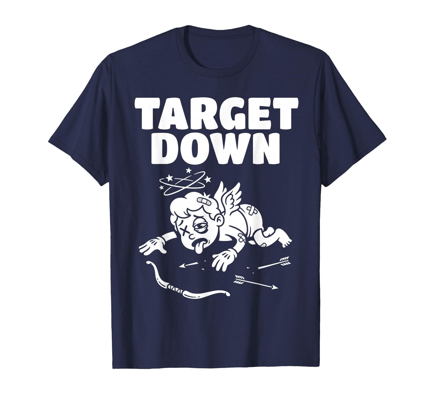 Target Down Funny Defeated Cupid Anti Valentines Day Gamer T-Shirt