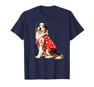 Australian Shepherd Mom I Love Mom Heart Tattoo Aussie. T-Shirt