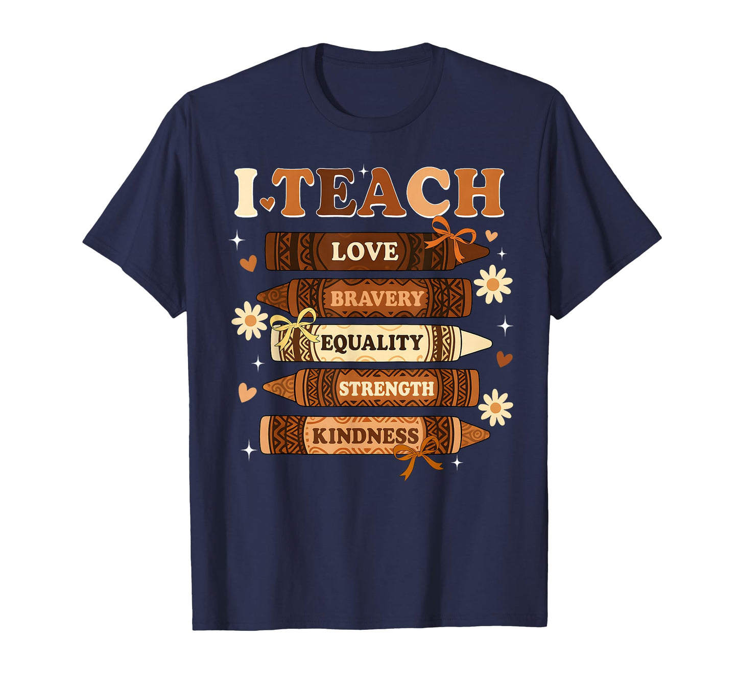 I Teach Black History Month Melanin Crayons Black Teacher T-Shirt