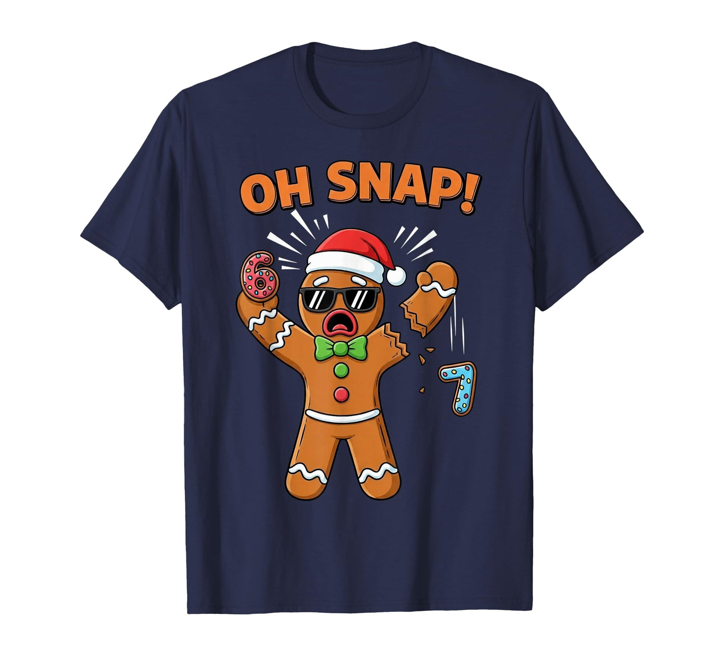 Funny Oh Snap 67 Six Seven Meme Gingerbread Man T-Shirt