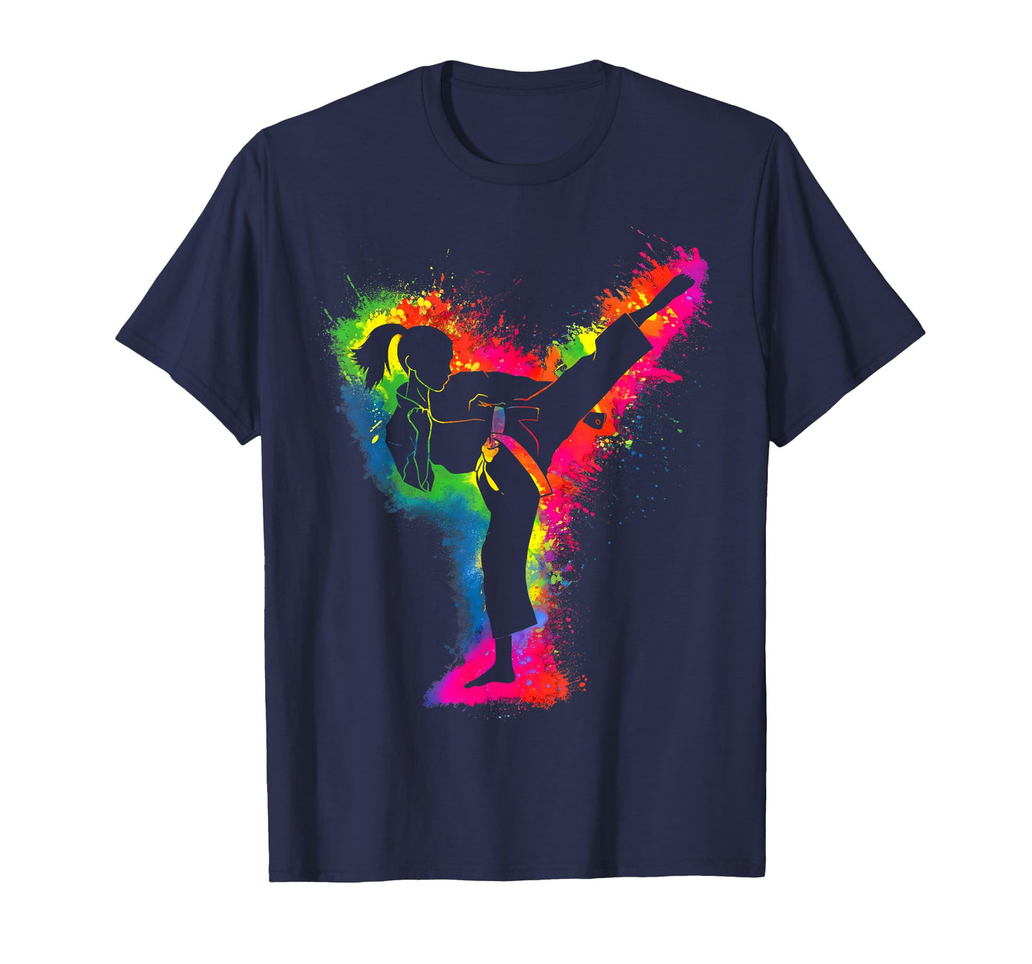 Retro Taekwondo Girl Martial Arts Karate Women Kids Girls T-Shirt