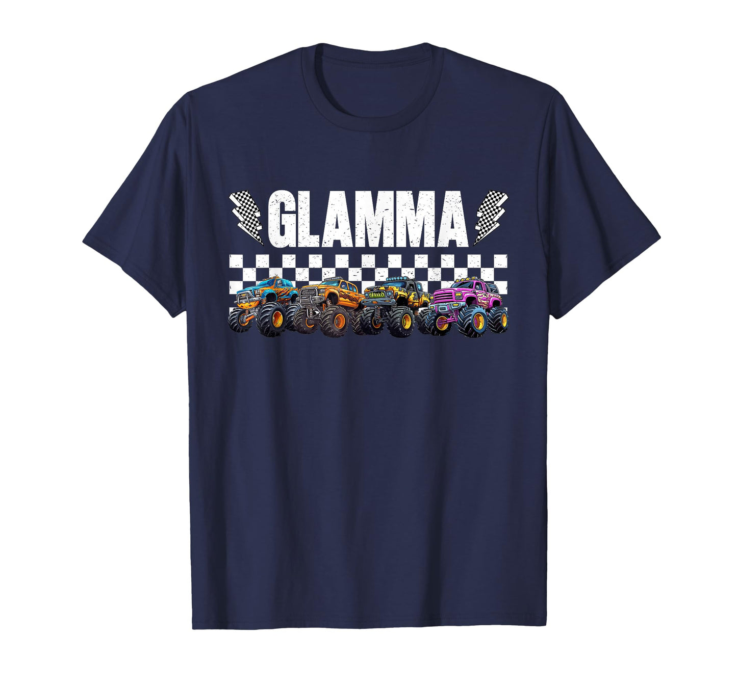 Glamma Retro Monster Truck Family Crew Birthday Matching T-Shirt