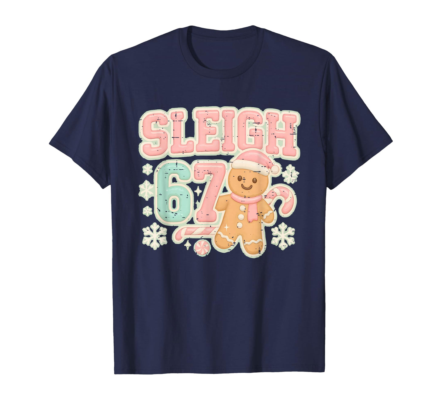 Retro Sleigh 67 Gingerbread Christmas Six Seven Meme 6 7 T-Shirt