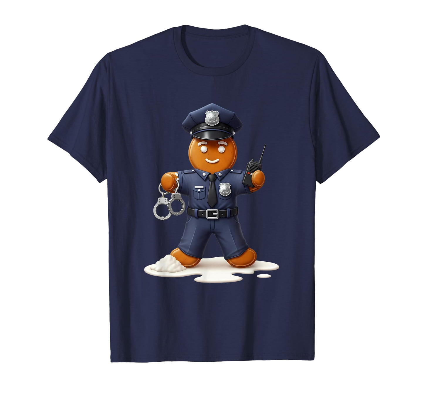 Christmas Police Officer Gingerbread Holiday Spirit T-Shirt