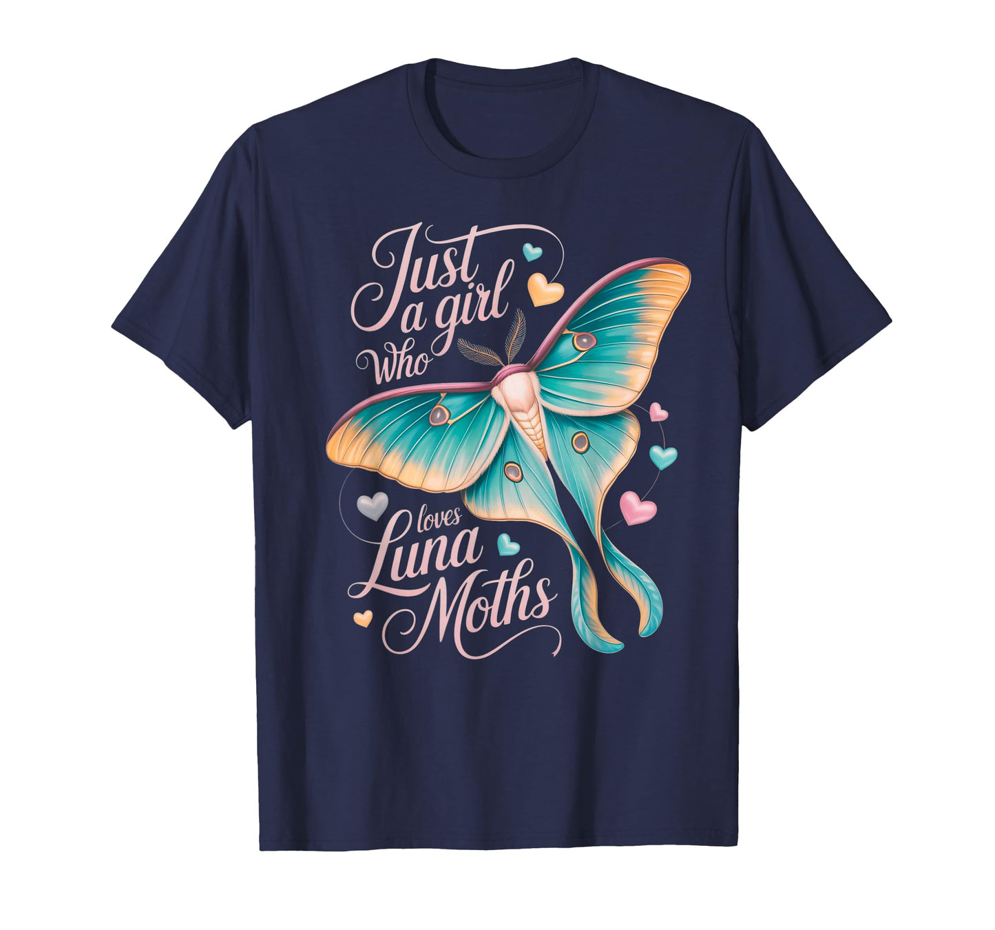 Just A Girl Who Loves Luna Moths Cute Pastel Moth Girl T-Shirt