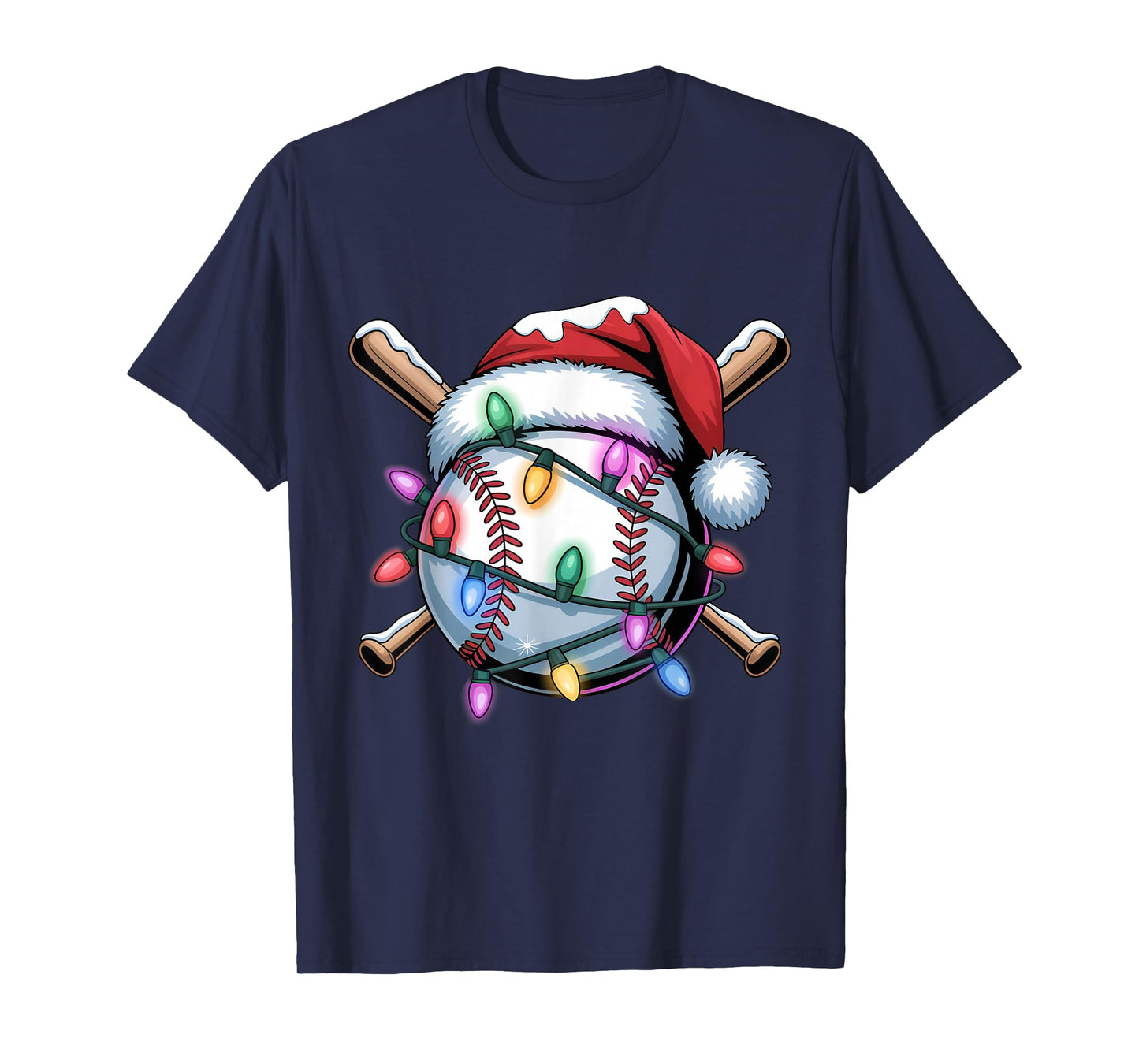 Christmas Baseball Boys Men Kids Santa Hat Xmas Baseball T-Shirt