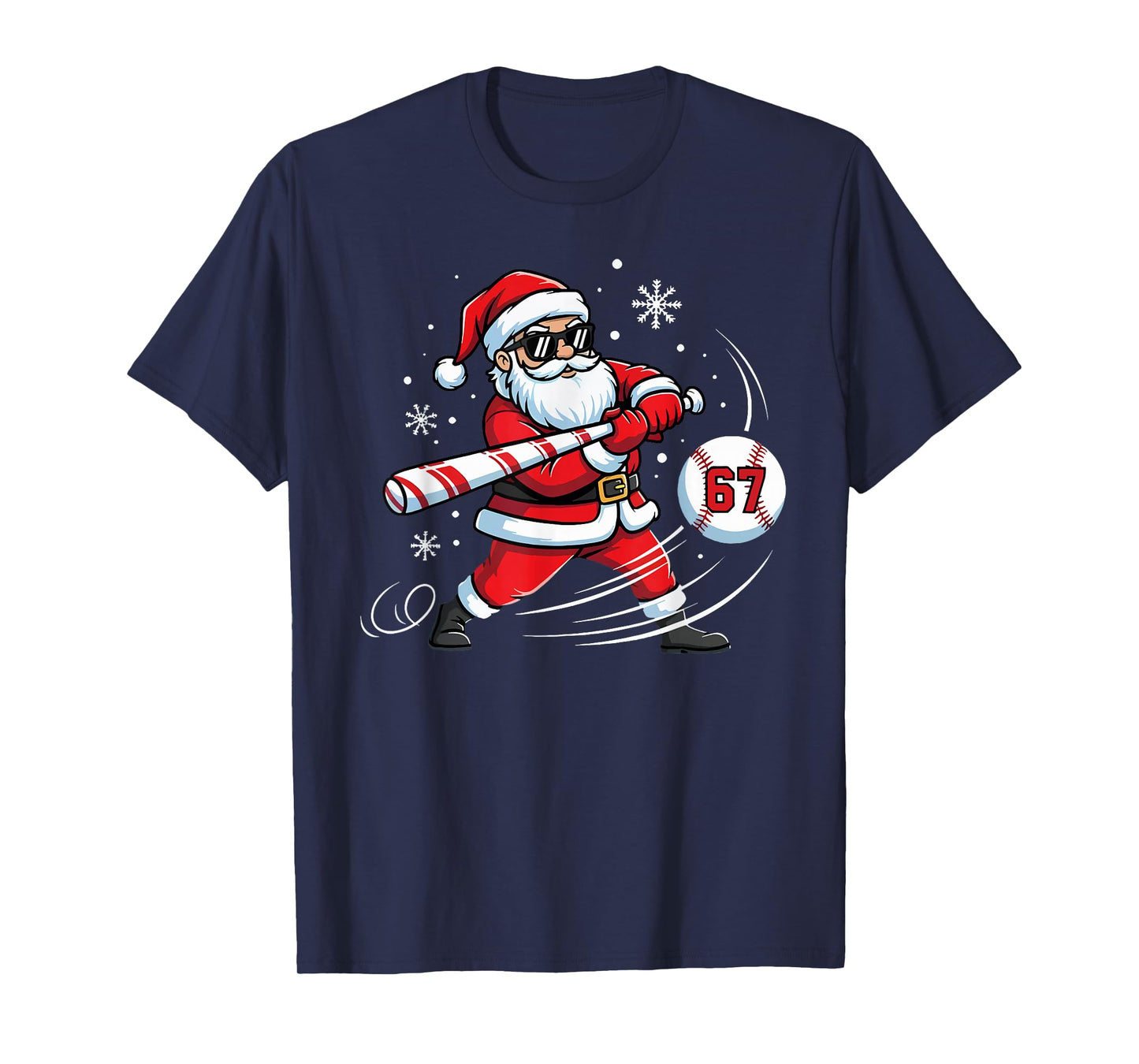 Baseball Santa 67 Funny Meme Christmas Six Seven Mens Boys T-Shirt