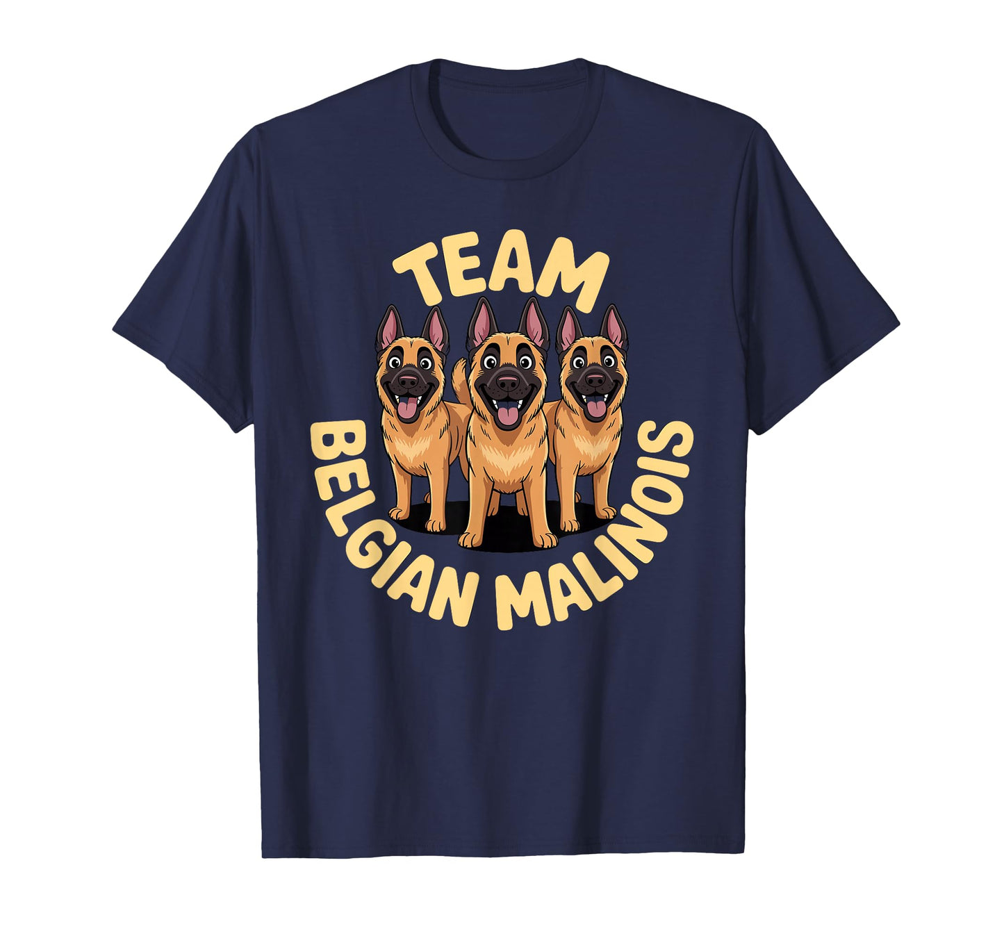 Cartoon Working Shepherd Pet Dog Breed Team Belgian Malinois T-Shirt