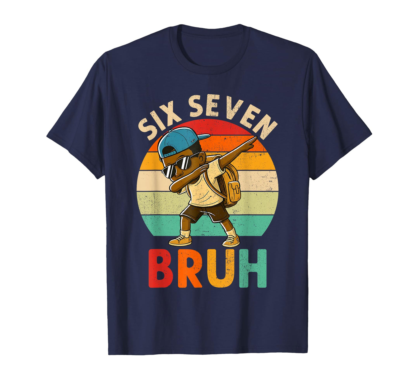 Funny 67 Meme 6 7 Slang Gen Z Six Seven Bruh Dabbing Boys T-Shirt