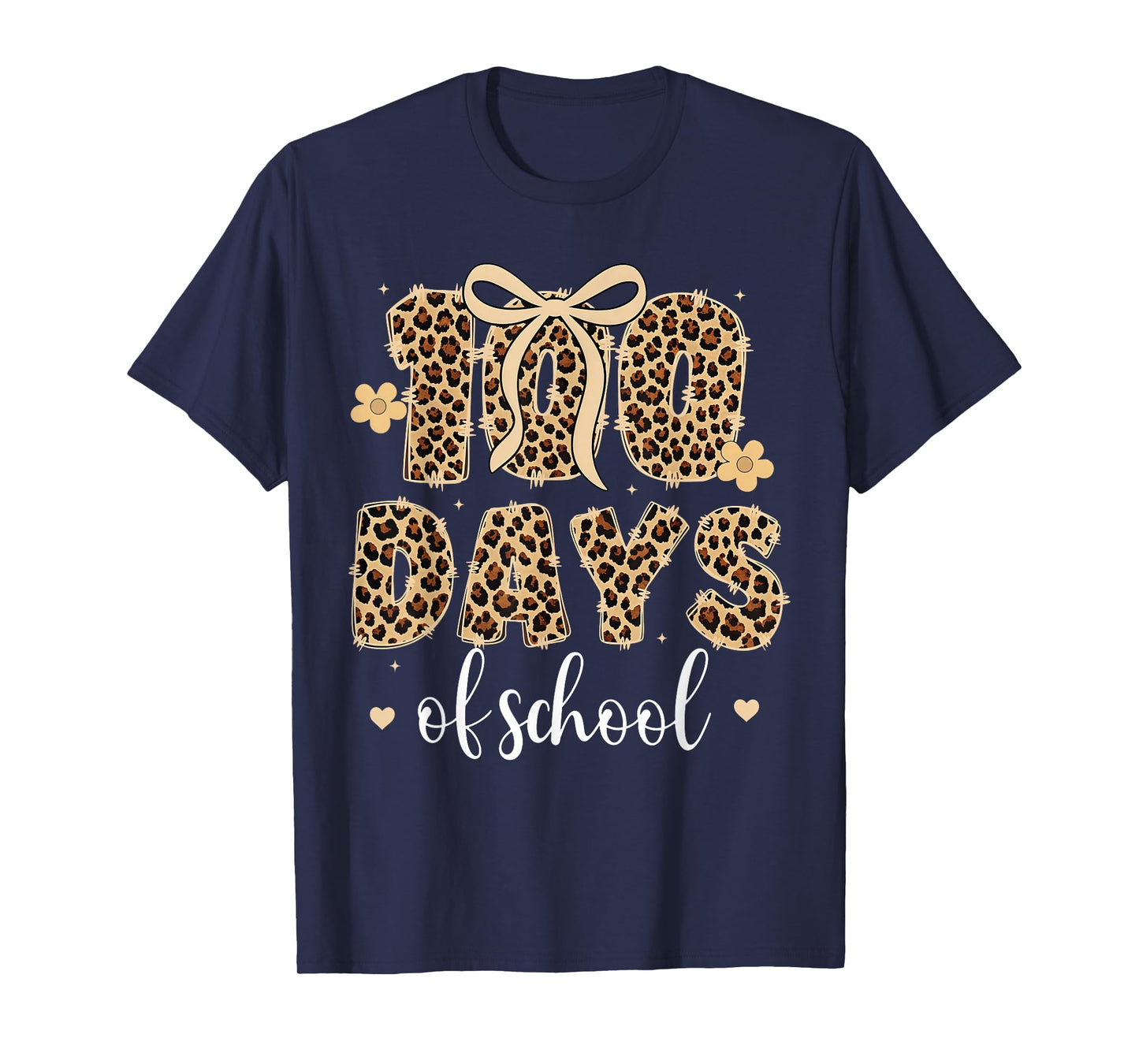 100 Days of School Leopard Kids Teachers Girl Women T-Shirt
