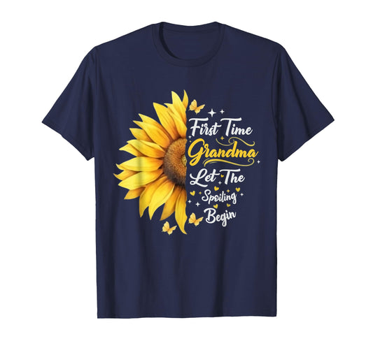 Funny Grandmother First Time Grandma Let The Spoiling Begin T-Shirt