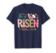 Retro Easter Cross He is Risen Jesus Christian Womens Kids T-Shirt