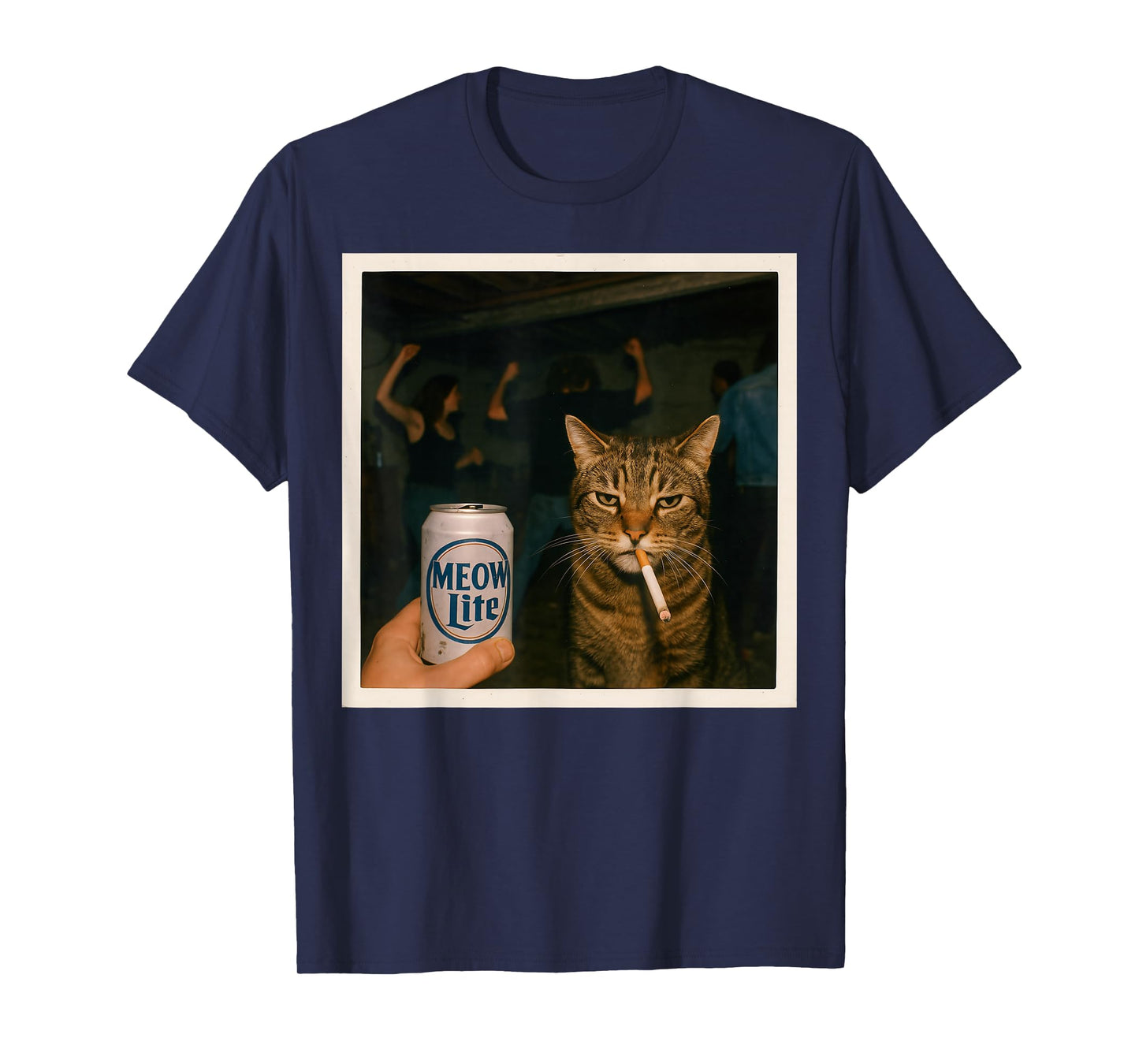 Meow Lite Party Cat Stupid Brainrot Humor Aesthetic T-Shirt