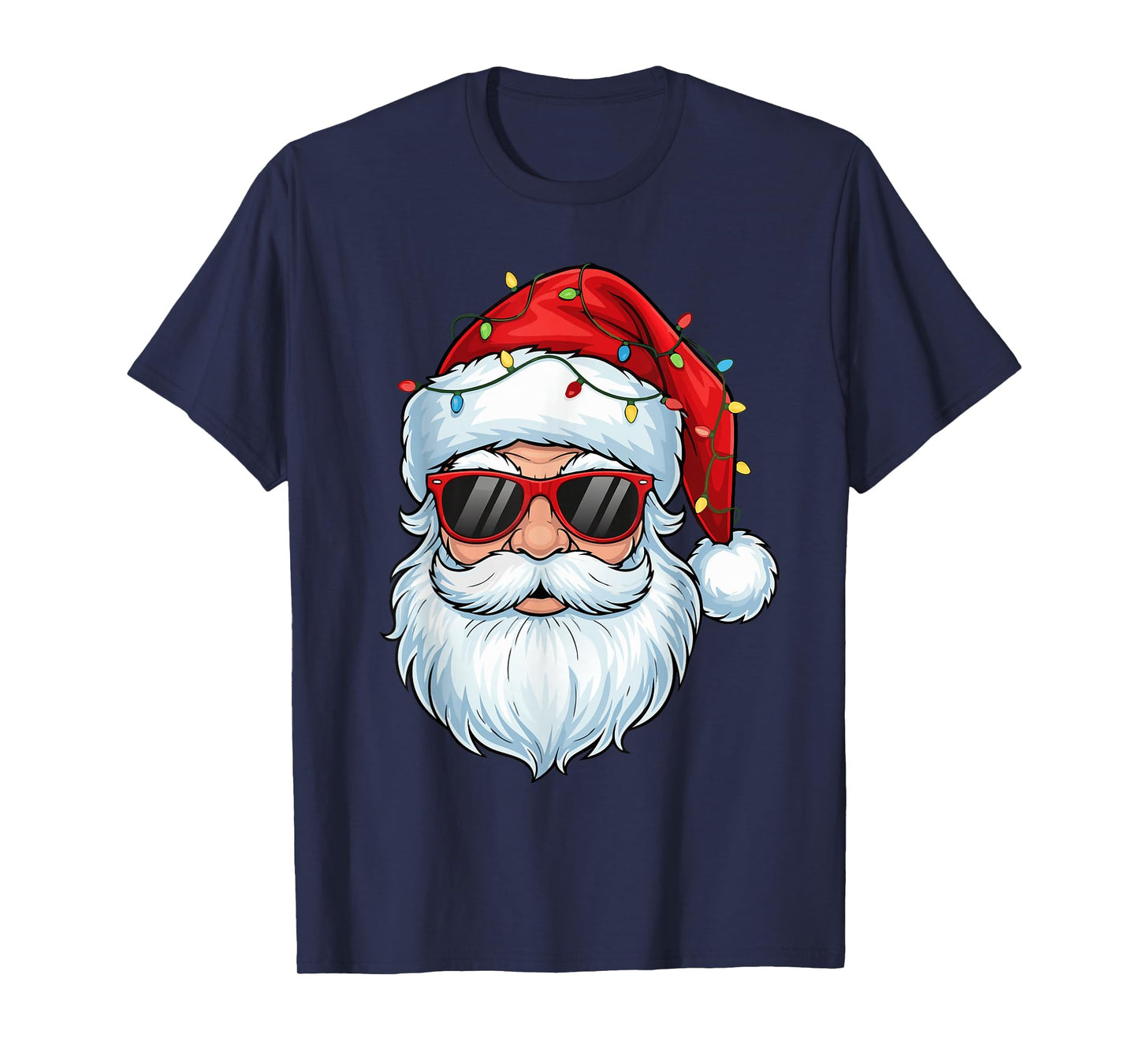 Cool Santa Claus Face Retro Sunglasses Christmas Men Boys T-Shirt