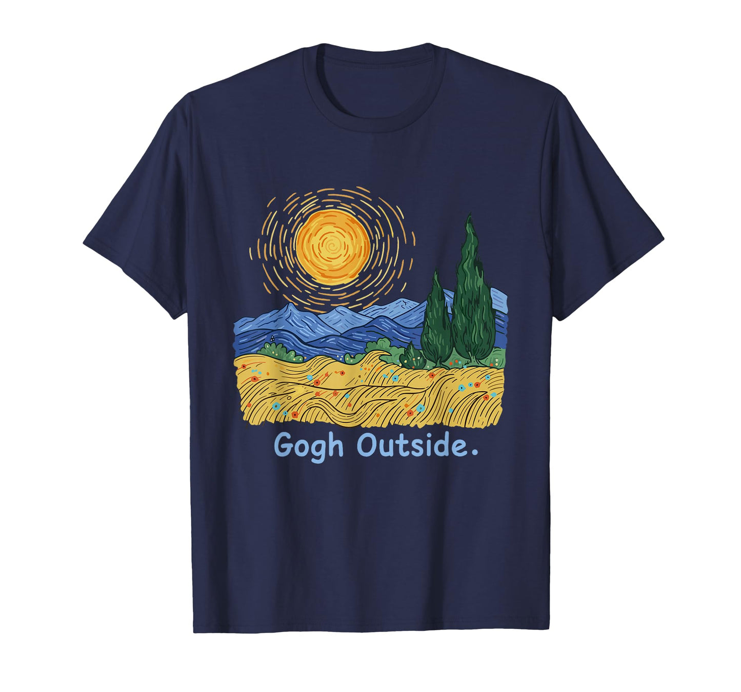 Gogh Outside Starry Night Nature Lover Inspirational Artist T-Shirt