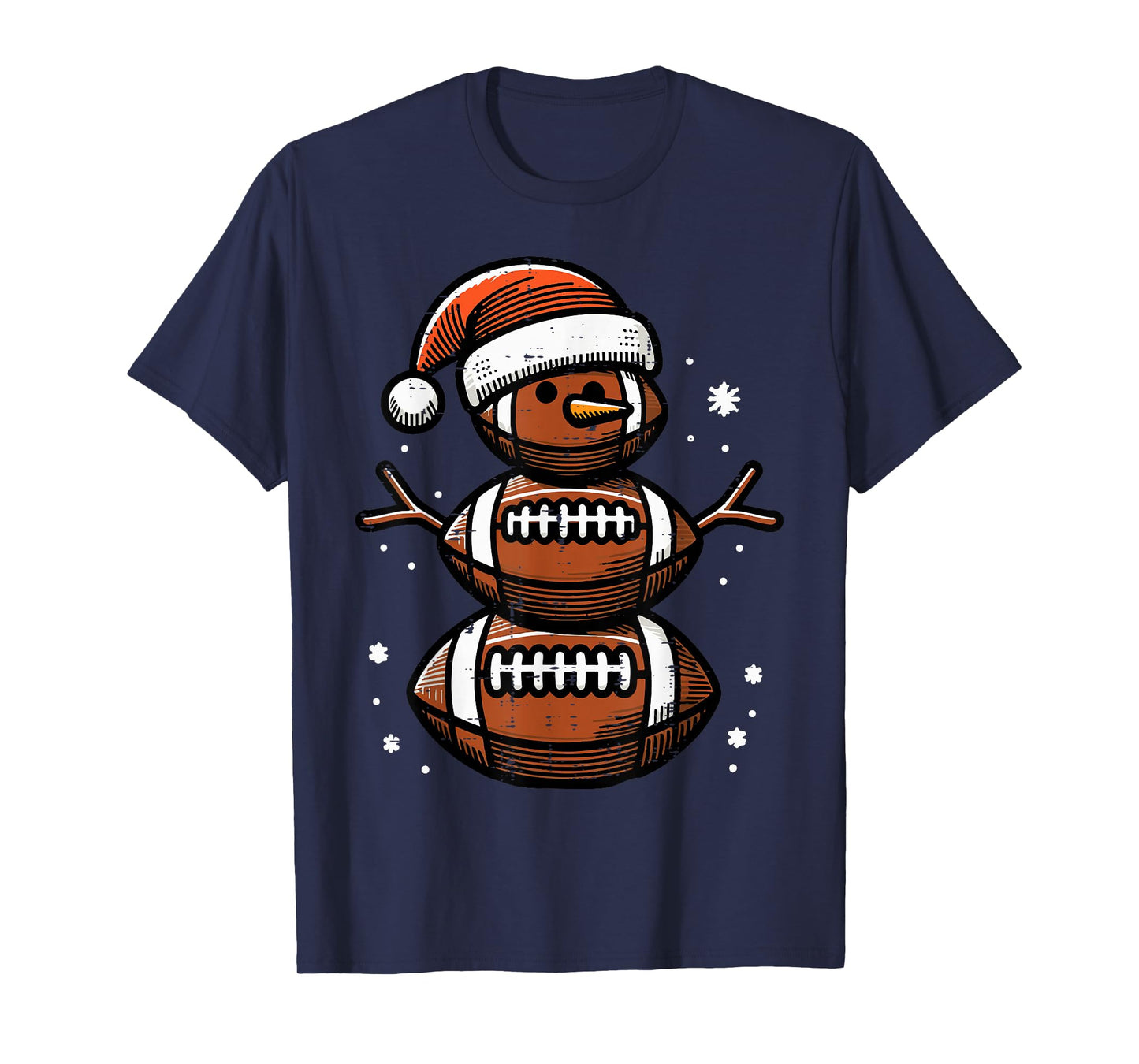Christmas American Football Snowman Xmas Sport Boys Kids Men T-Shirt
