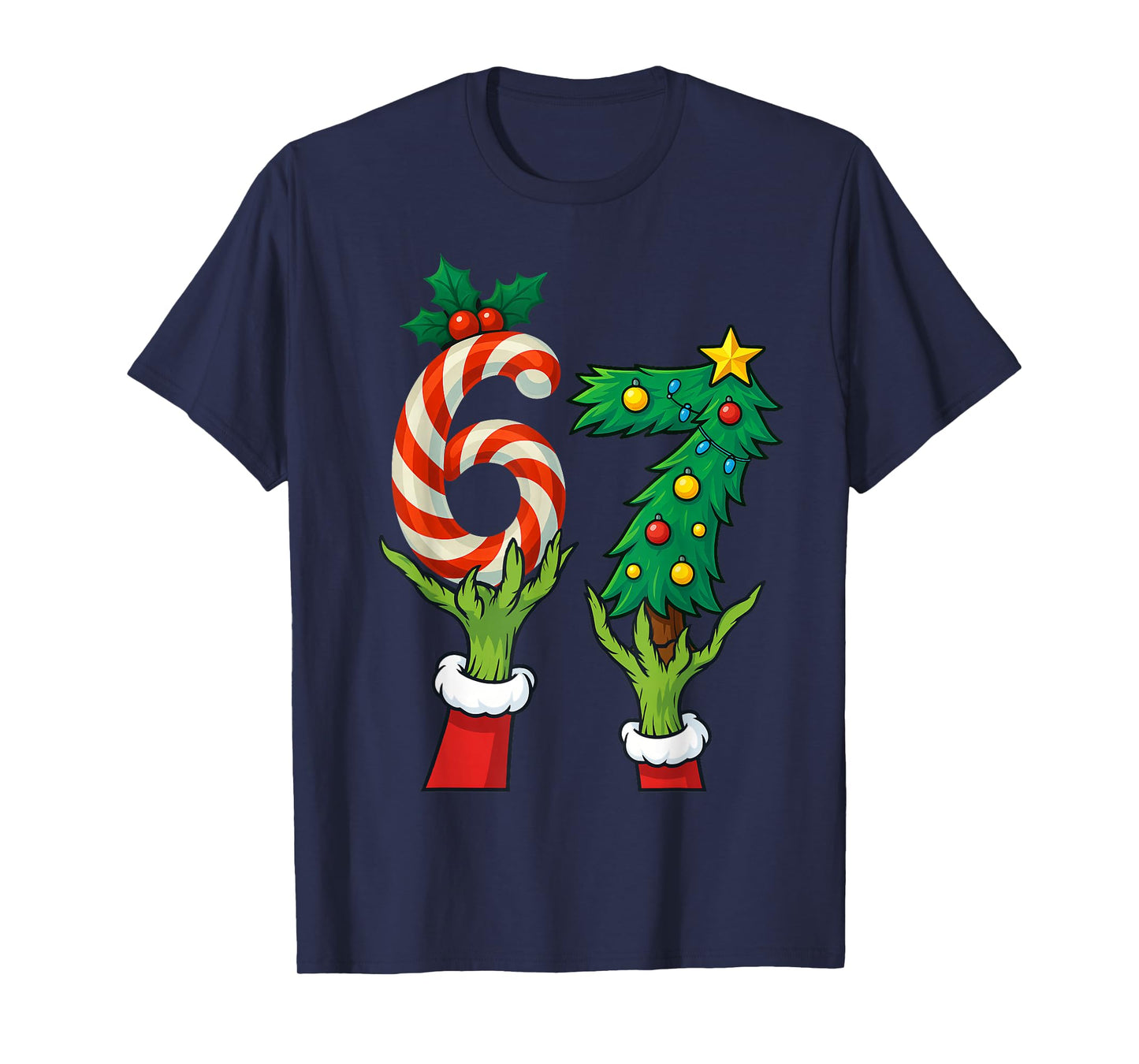 67 Christmas 6 7 Meme Hands Holiday Gen Alpha for Kids Youth T-Shirt