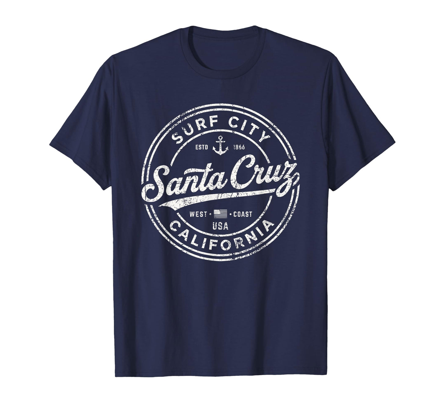 Vintage Santa Cruz Surf City California West Coast. Retro T-Shirt