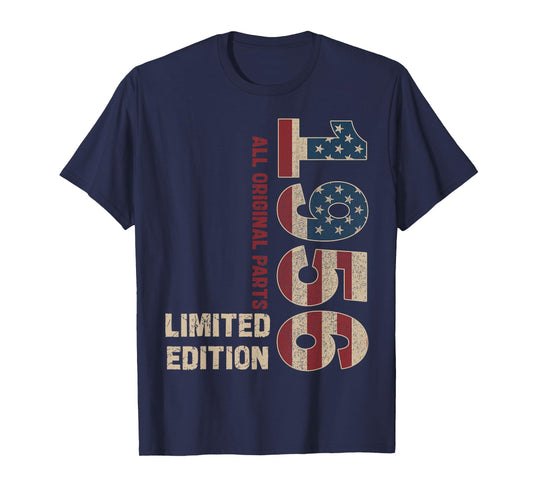 Vintage 1956 70th Birthday Decorations Flag 70 Years Old Men T-Shirt