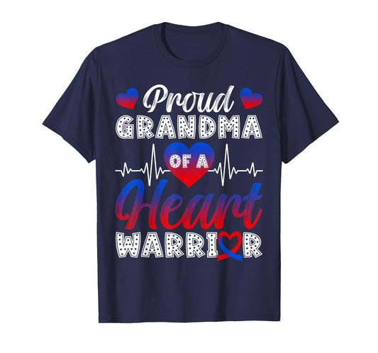Proud Grandma of A Heart Warrior CHD Awareness Month T-Shirt