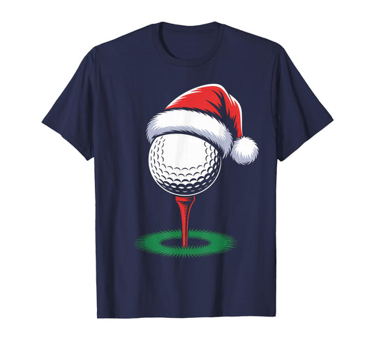 Funny Golf Christmas Santa Hat Holiday T-Shirt