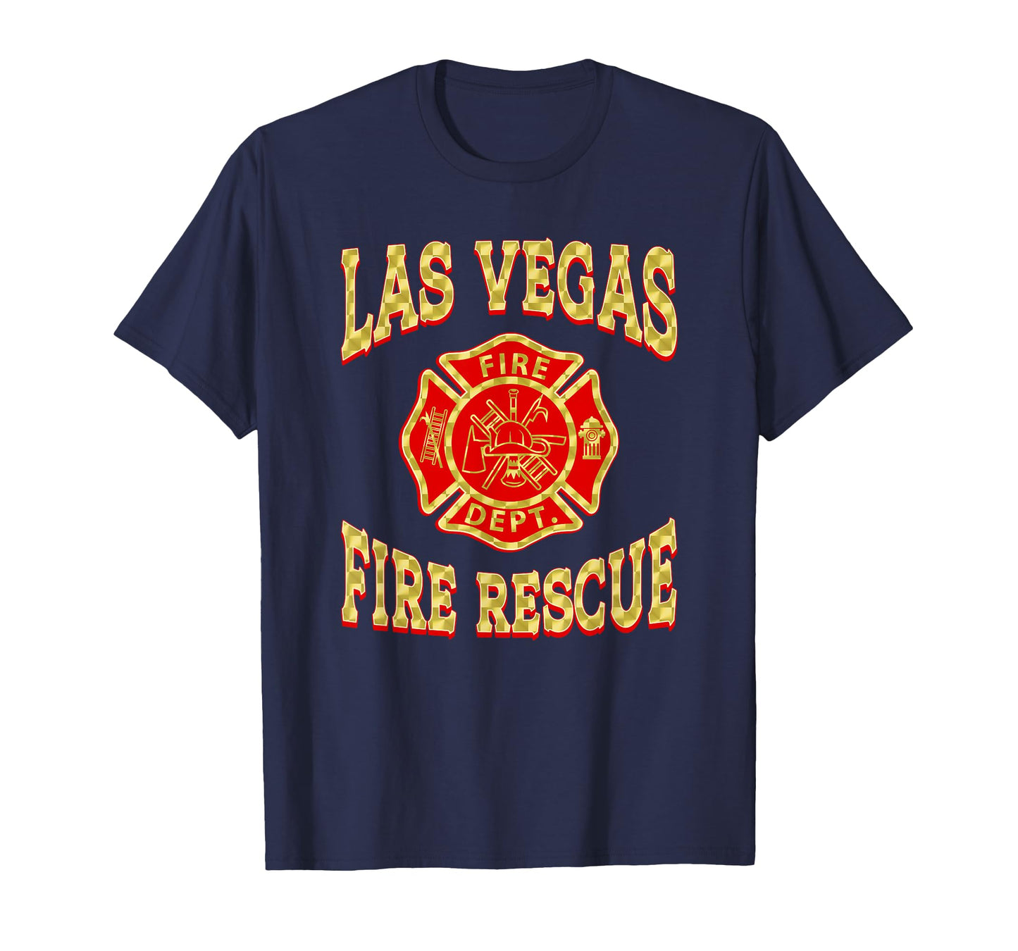 Retro Las Vegas Fire Department Flag Nevada Firefighter T-Shirt