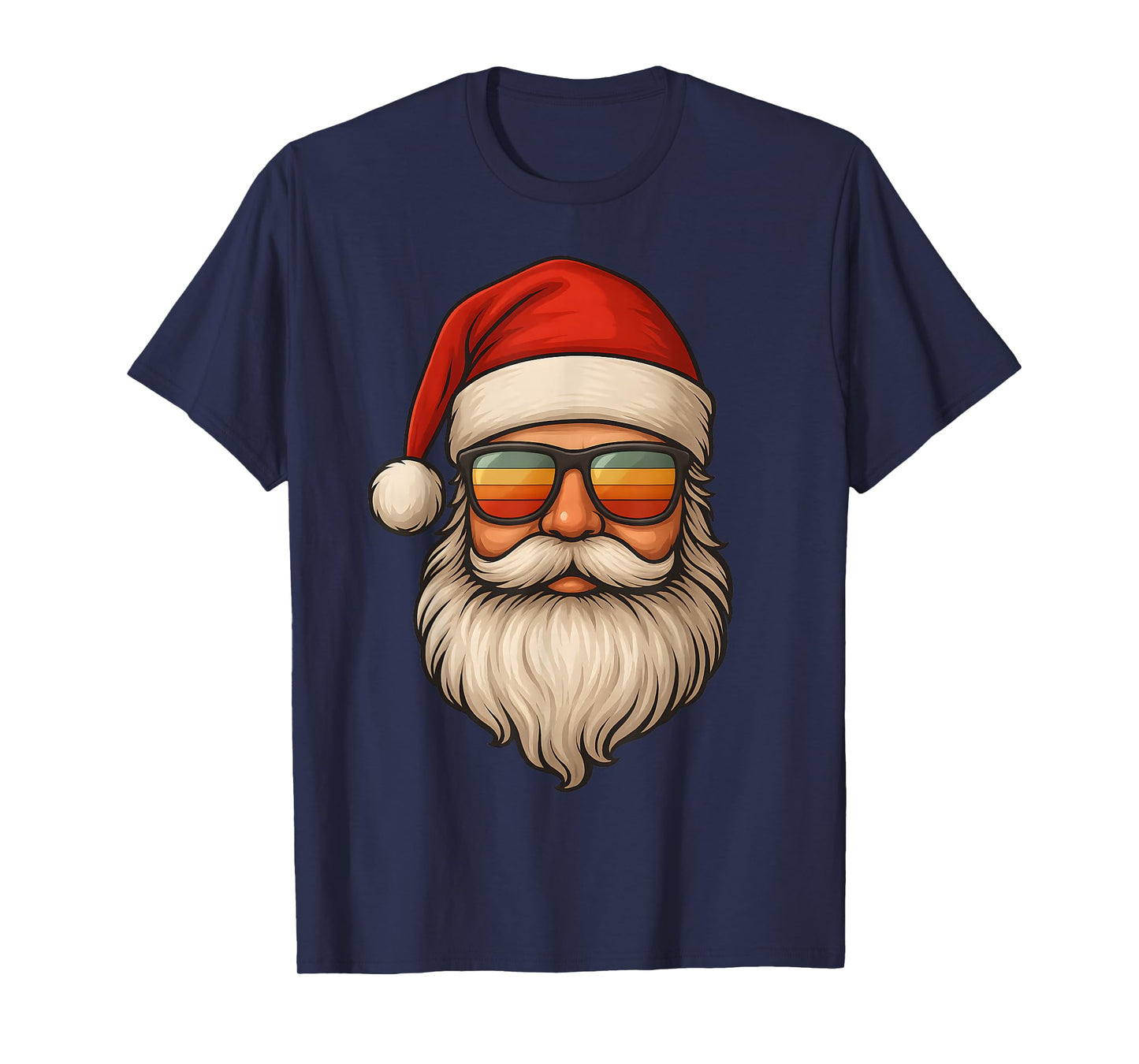 Retro Santa with Sunglasses Funny Christmas for Men Boys Dad T-Shirt