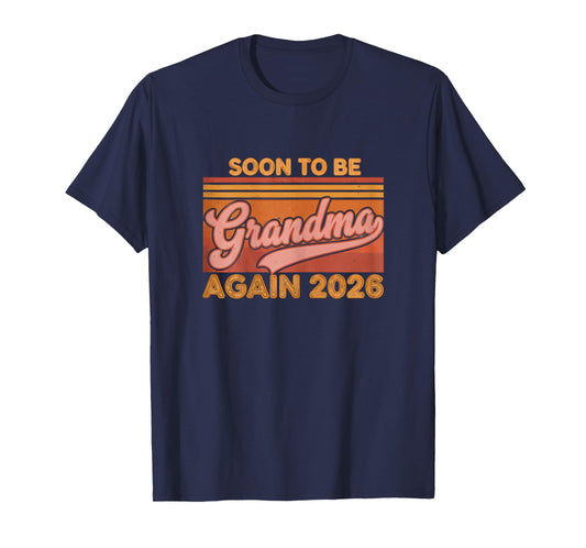Retro Pregnancy Announcement Soon to Be Grandma Again 2026 T-Shirt