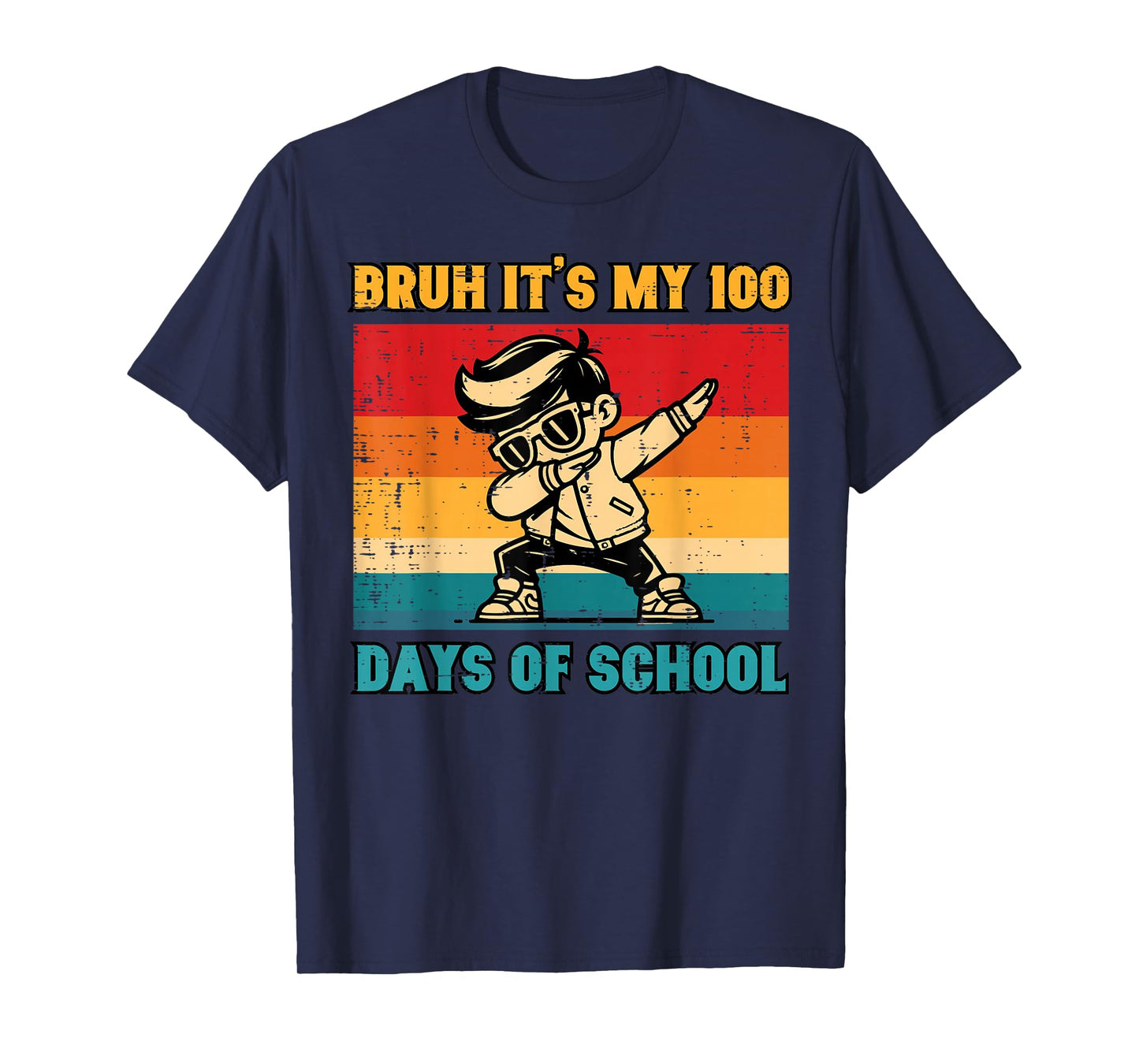 Bruh Its My 100 Days of School Boy Dab 100th Day Meme Kids T-Shirt